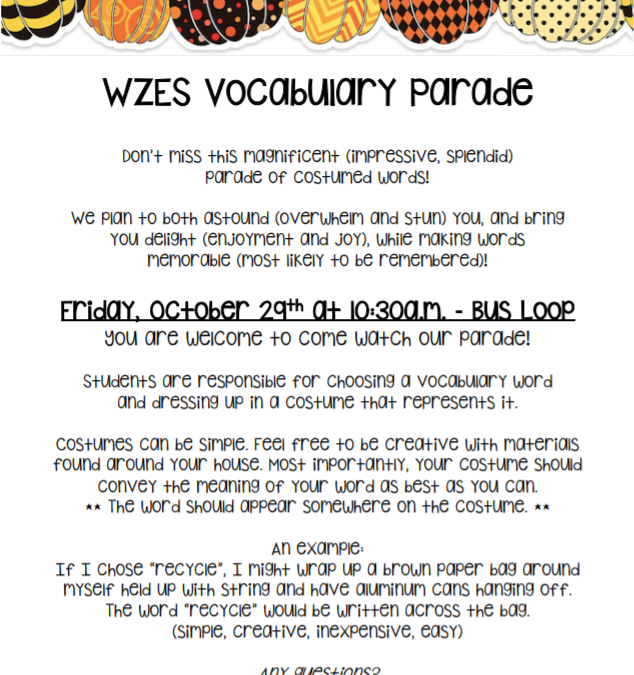 WZES Vocabulary Parade